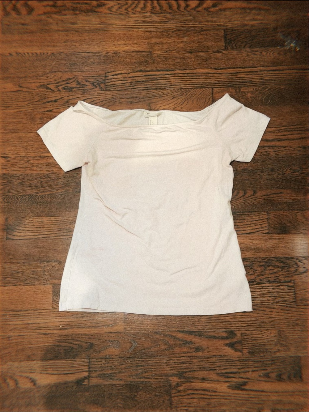 Light pink off-Shoulder Short Sleeve Top